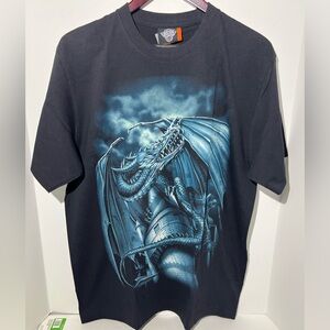 Y2K rock Eagle glow-in-the-dark dragon shirt large